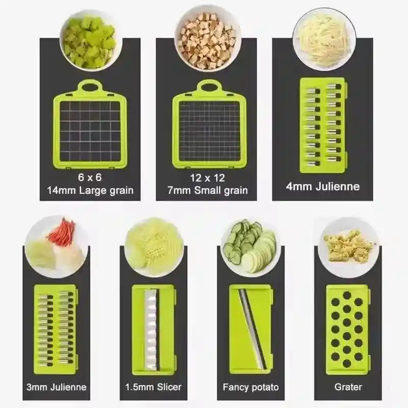 16-in-1 Mandoline Slicer & Vegetable Chopper— Multi-Function Food Cutter, Dicer & Grater